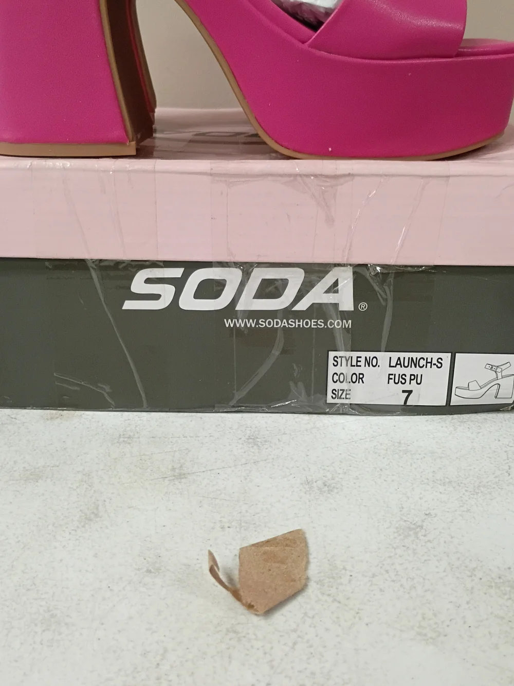 Soda Hot Pink Platform Block Heel Sandals